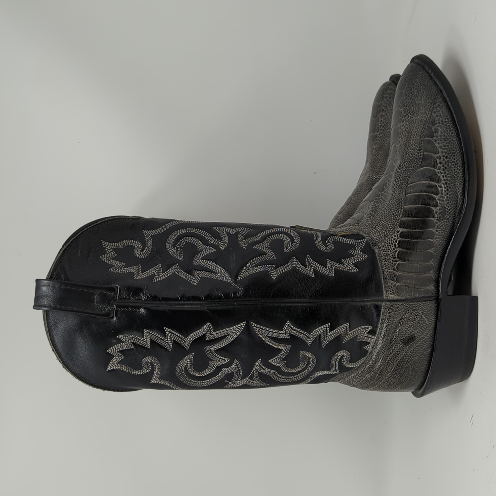 🇺🇸 J Chisholm ostrich leg cowboy boots 10.5EE